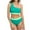 Green, variant on VBVC Womens Color-Block Bikini Sets One Shoulder Top with Mid Waist Two Piece Bathing Suit Swimwear