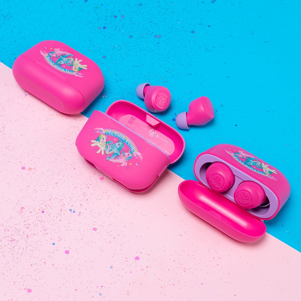 JLab My Little Pony GO Air Pop Wireless Bluetooth Earbuds, Pink, Protective Case