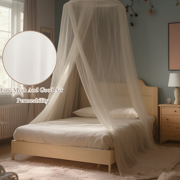 Remiawy Bed Canopy, Canopy Bed Curtains Large Size from Ceiling, Bed Tent Decor Indoor Protection Hanging Canopy