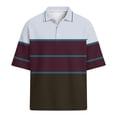 thumbnail image 5 of Dresfit Mens Golf Shirts Striped Short Sleeve Polo Shirts Summer 2026 Color Block Waffle Knit T Shirts Big and Tall Lightweight Relaxed Fit Business Shirt L, 5 of 6