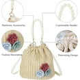 thumbnail image 4 of Kukuzhu Straw Bucket Bag for Women, Summer Straw Beach Bag Woven Bucket Bag Drawstring Purses Hobo Handbag for Vacation, 4 of 7
