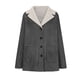 thumbnail image 5 of Chaquetas y abrigos casuales de manga larga sin capucha para mujer, abrigo de invierno cálido compuesto con cuello de solapa y botones, abrigo para mujer, 5 of 7