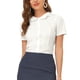 thumbnail image 5 of Camisa de carrera con cuello Peter Pan de INSPIRE CHIC para mujer M blanca, 5 of 7