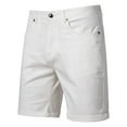 thumbnail image 2 of USNSM Men's Stretch Chino Short Slim Fit 10" Inseam Flat Front Shorts Summer Cotton Elastic Waist Casual Shorts with Pocket White 32, 2 of 9