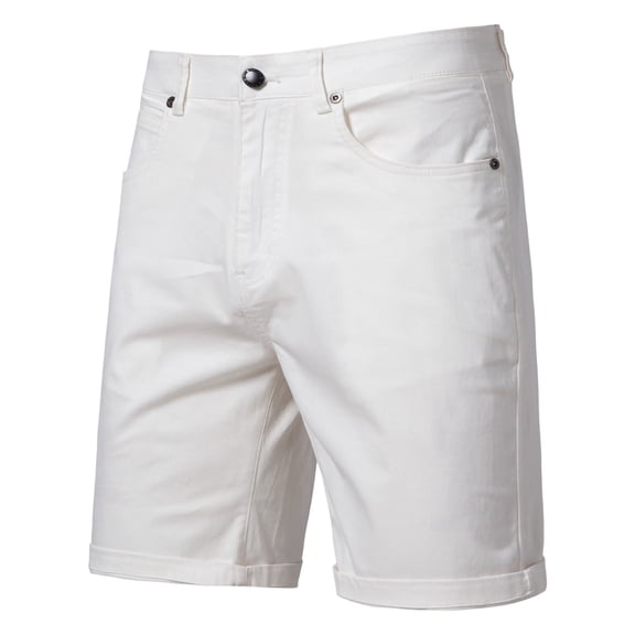 TaTaai Mens Pleated Cargo Shorts Solid Color Elastic Waist Straight Leg Slim Fit for Summer Casual Gift