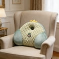 thumbnail image 3 of Green Office Lumbar Support Cushion Cartoon Design Chair Back Pillow For Long Period Sitting 18.9X13.78 Inch, 3 of 7