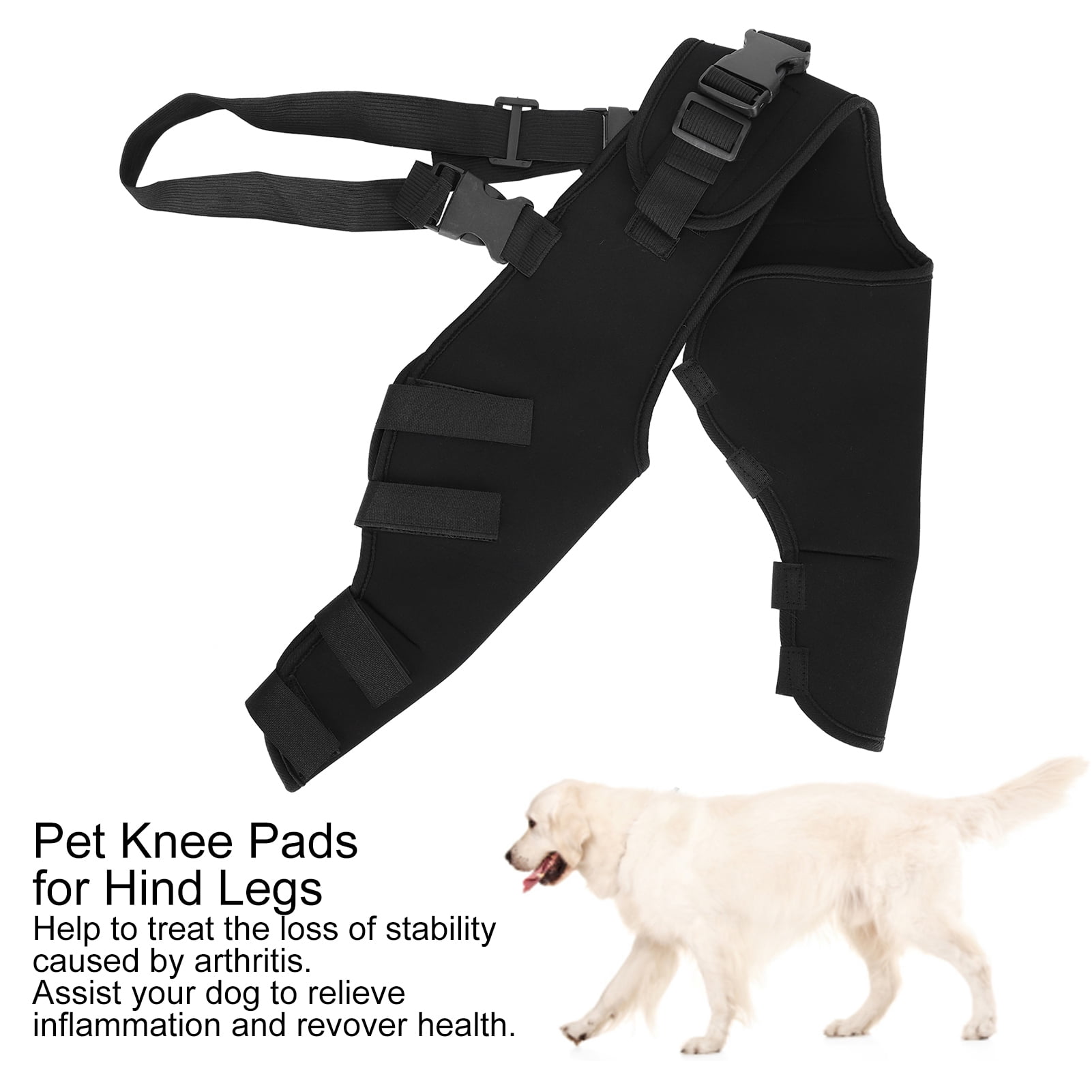Dog Hind Legs Support Adjustable Dog Elbow Protector Dog Knee Brace for Torn ACL Hind Leg, S