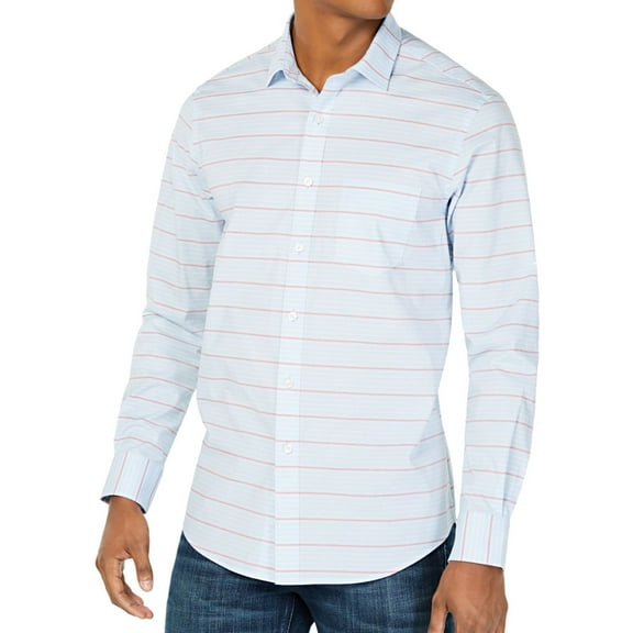 Club Room Mens Horizontal Stripe Shirt Title: 3XL/Blue