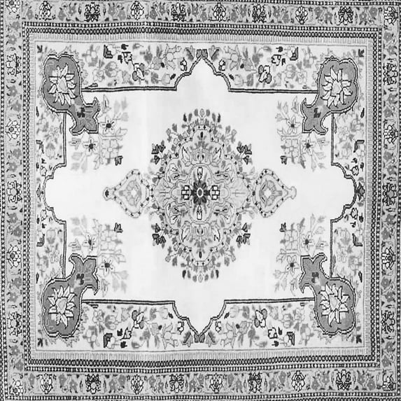 Ahgly Company Indoor Square Medallion Gray Traditional Area Rugs, 3' Square