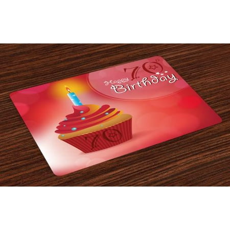 70th Birthday Placemats Set Of 4 Abstract Sun Beams Inspired