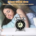 thumbnail image 5 of 4 inches Twin Bell Super Loud Alarm Clock Battery Operated with Nightlight for Heavy Sleepers, Silver, 5 of 7