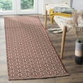 thumbnail image 3 of SAFAVIEH Montauk Lavern Geometric Cotton Area Rug, Ivory/Red, 6' x 6' Square, 3 of 10