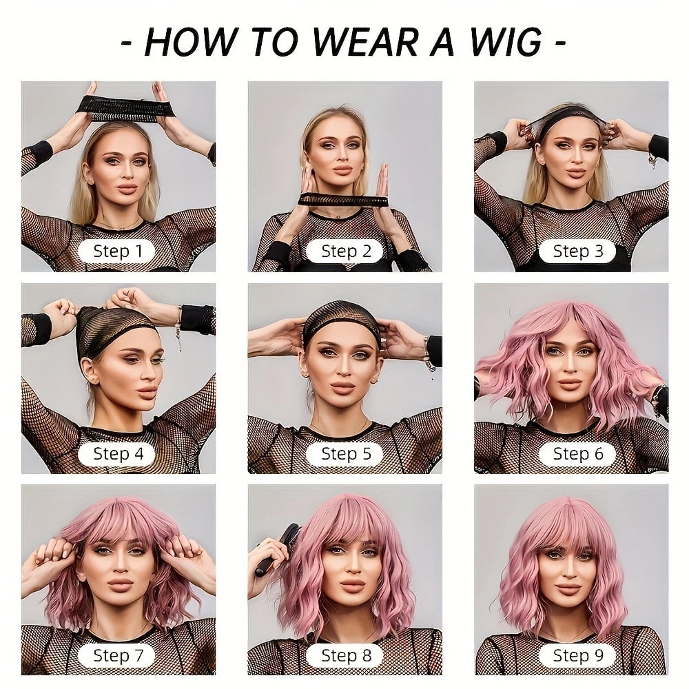 European and American women's small roll synthetic short wig black fluffy natural fashion front lace full head cover Wigs