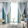thumbnail image 6 of Yipa Room Darkening Blackout Curtain,2-Layer Gradient Color Window Drape,Hollow-Out Stars Curtain Panel,Grommet Ring Top Kids Girls Curtain, 6 of 13
