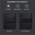 thumbnail image 6 of Bare Home Cooling Performance Jersey Knit Stretch Sheet Set, Moisture-Wicking & Breathable, 4-Way Stretch Bed Sheets, Envelope Pillowcases (King, Black), 6 of 10