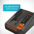 thumbnail image 6 of BLACK+DECKER 12-20V MAX Lithium Fast Charger, BDCAC202B, 6 of 7