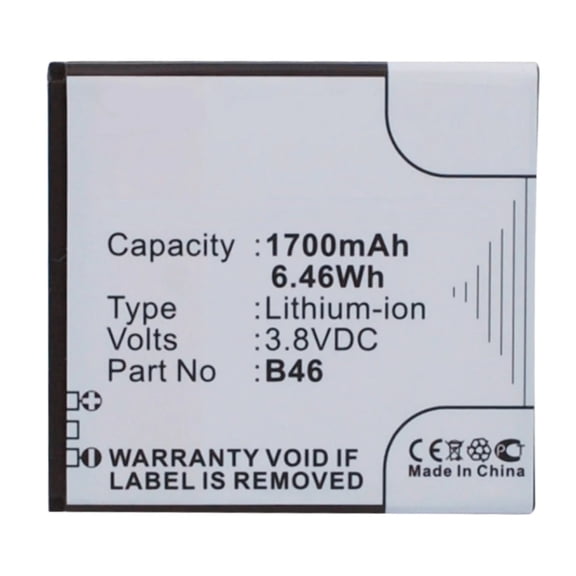 Batteries N Accessories BNA-WB-P3209 Cell Phone Battery - Li-Pol, 3.8V, 1700 mAh, Ultra High Capacity Battery - Replacement for BQ B46 Battery