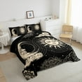 thumbnail image 3 of jejeloiu Sun And Moon Bedding Comforter Set,Boho Bohemain Print Twin Comforter Sets,Black Beige Bedding Set For Child,Super Cozy Room Decor Reversible,2pcs, 3 of 8