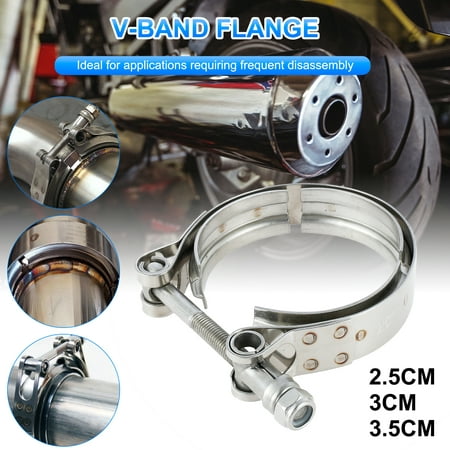 

JTWEB 2.5 Inch Stainless Steel V Band Clamp with Male Female Flanges for Turbo Exhaust Systems 2.5 SS V-Band Flange Kit