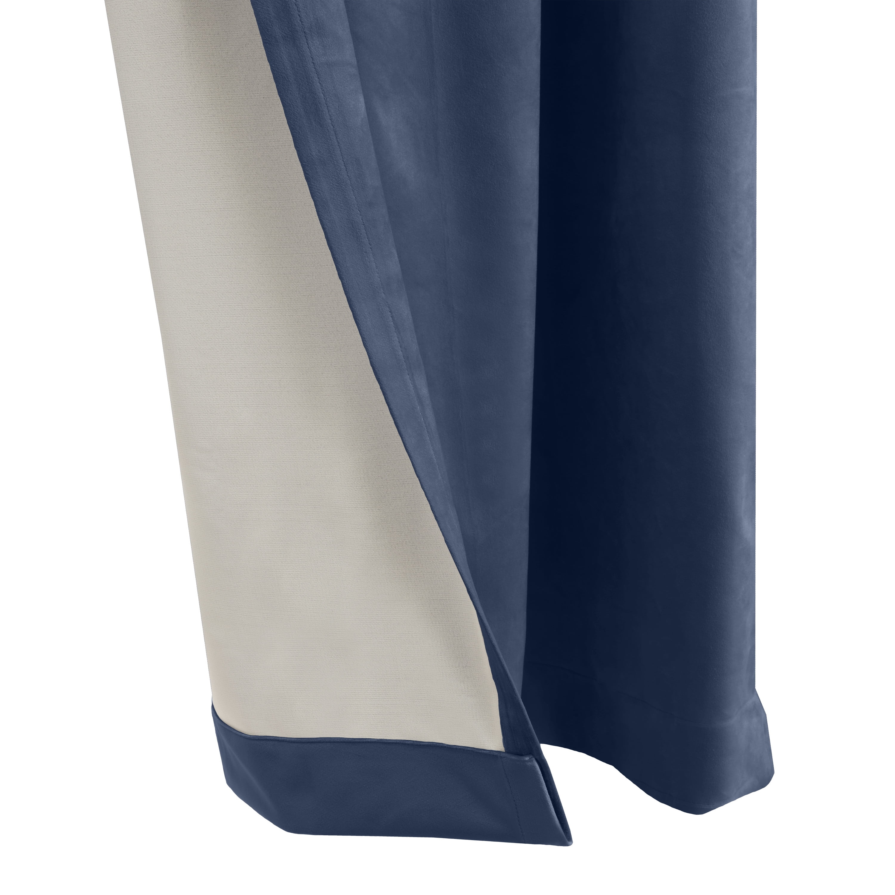 Savannah Room Darkening Velvet Dual Header Curtain Panel 50" x 84" in Dark Blue