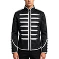 thumbnail image 2 of Men's Steampunk Military Jacket Vintage Marching Band Drummer Costume Gothic Hussar Coat with Metallic Buttons Zipper Front Halloween Parade Cosplay, 2 of 8