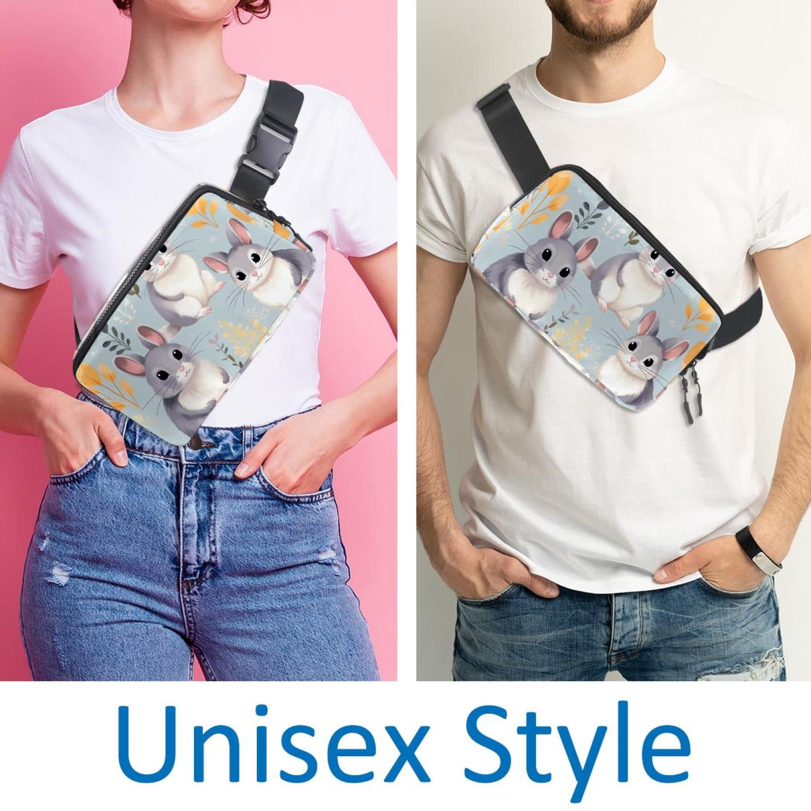 Chinchilla Adjustable Lightweight Waist Bags with Extension Strap, Unisex Running Belt Fanny Pack