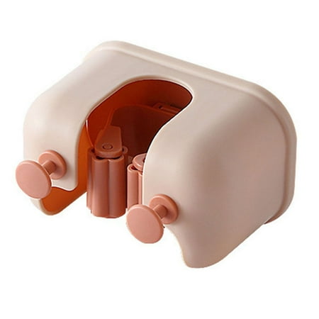 

Wall Mounted Broom Holder Punch-Free Bathroom Mop Clamp Hanging Organizer