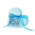 thumbnail image 1 of 20 caramelos con corte de rosa en forma de corazón con cinta, recuerdo de boda, regalo azul, 1 of 8
