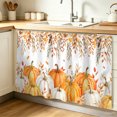 thumbnail image 2 of Thanksgiving Pantry Cabinet Curtains 28''x51'',Fall Orange White Pumpkin Leaves Vines Flower Sink Skirt for Bathroom Kitchen Tall Utility Cabinet,Laundry Privacy Drape Waterproof Dishwasher Curtains, 2 of 9