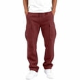 thumbnail image 5 of Men Sweatpants With Pockets Solid Color Casual Drawstring Elastic Waist Workwear Men Cargo Pants, 5 of 8