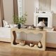 thumbnail image 5 of QinaQin Mesa consola farmhouse de 63 pulgadas, diseño angosto de 2 niveles con almacenamiento, ideal para sala, pasillo o recibidor, 5 of 5