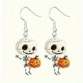 thumbnail image 5 of Top-kevin Halloween Drop & Dangle Earrings Set - Acrylic Vintage Cute Skeleton & Ghost with Pumpkin Charms, Alloy Hooks, Festive Jewelry for All Seasons, No Feather, Non-Mosaic Daily & Festival Wear, 5 of 6