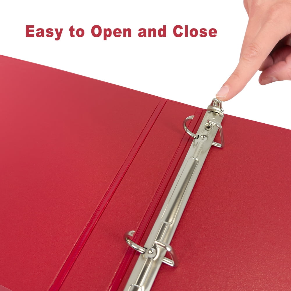 Pen+Gear 1-inch Durable Binder, Slanted D-Rings, Red, 12 Pack