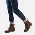 thumbnail image 4 of STQ Women's Combat Boots Lace up Ankle Booties Brown US 7, 4 of 7