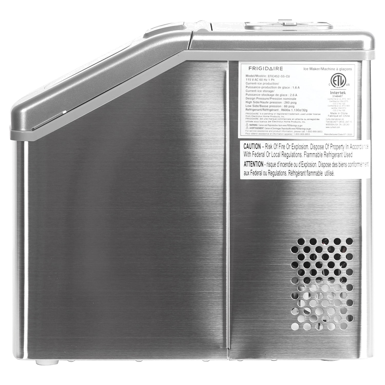 Frigidaire 40 Lbs. per Day Freestanding Ice Maker, Silver