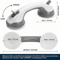 thumbnail image 2 of Swiss Support Handle, Shower Handles for Elderly, Handicap Grab Bars, Suction Shower Grab Bar, Grab Bars for Bathroom, WOVTE Bathroom Safety Support Grab Handle Non Slip Tool (Grey), 2 of 9