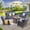 Gray/Denim blue, variant on Vcatnet 5 Pieces Outdoor Patio Furniture Sectional Sofa All-weather Conversation Set with Fire Pit Table for Garden,Poolside,Orange