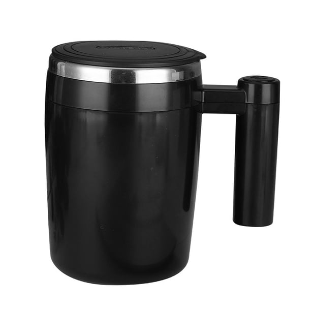 Taza de autoagitadora, taza de material acero inoxidable automezclante, mezclador inteligente de bebidas calientes para oficina, sin para , Negro Macarena taza auto-agitable