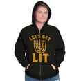 thumbnail image 3 of Hanukkah Menorah Let's Get Lit Zip Up Hoodie Men's Women's Brisco Brands S, 3 of 5
