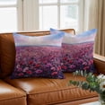 thumbnail image 3 of Spring Red Flowers Throw Pillow Cover Pastoral Oil Painting Texture Cotton Linen Cushion Cover Throw Pillow Case with Invisible Zipper for Couch Sofa Bed Chair Car 24x24 Inch, 3 of 9