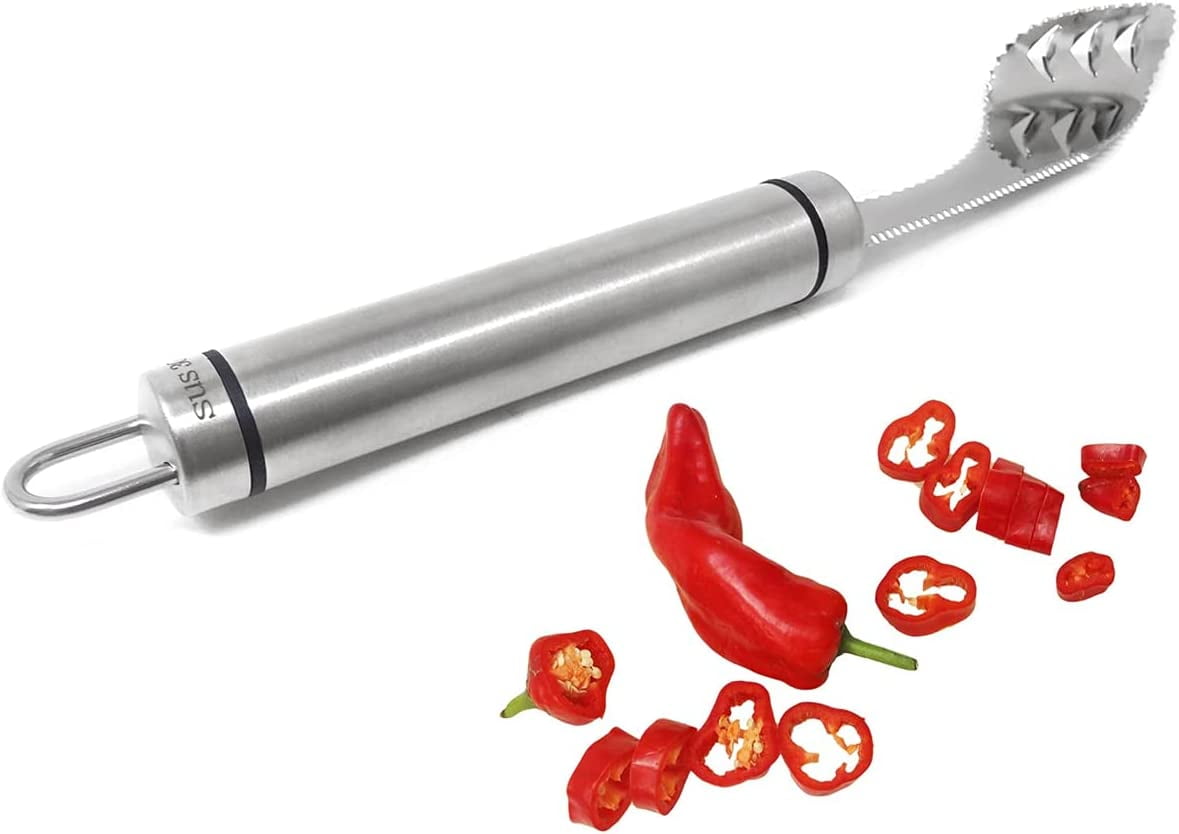 Jalapeno Pepper Corer Seed Remover Tool,Stainless Steel Pepper Core