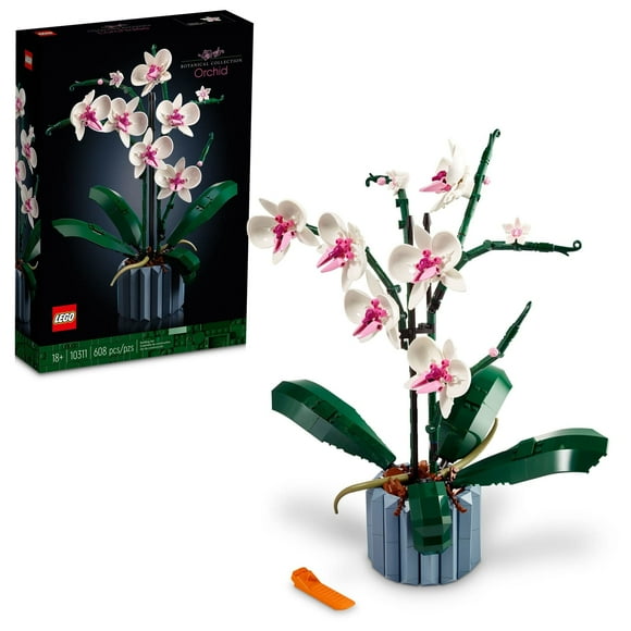 LEGO Botanicals Orchid - Artificial, Fake Indoor Flowers Building Set for Home, Kitchen, Desk Decoration, Adults Ages 18+ - Gift for Her and Him - 10311