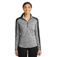 thumbnail image 1 of Sport-Tek® Ladies PosiCharge® Electric Heather Colorblock 1/4-Zip Pullover. LST397 deporte-tek LST397, 1 of 1