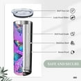 thumbnail image 5 of Waldeal Butterflies Skinny Tumbler with Lid, Stainless Steel Double Wall Vacuum Insulated Travel Mug Water Bottle Iced Coffee Cup 20oz, 5 of 9