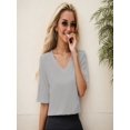 thumbnail image 2 of Women Casual Short Sleeve Realxed Fit Basic T-Shirt Tops, 2 of 5