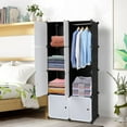 thumbnail image 3 of Zimtown 8 Cubes Portable Closet Wardrobe,Modular Cabinet Book Shelf W/Doors Hanging for Bedroom,Dormitory, 3 of 6