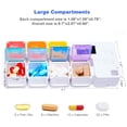 thumbnail image 3 of Organisateur de Pilules 7 Jours AM PM avec Alarme de Rappel, Design Anti-Humidité et Grands Compartiments pour Contenir Vitamines, Huile de Poisson, Suppléments, Boîte/boîtes à Pilules Hebdomadaires, Distributeur de Médicaments Quotidien (7 Compartiments), 3 of 8