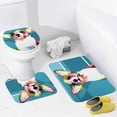 thumbnail image 3 of SKYSONIC Non-Slip 3 Piece Bathroom Rug Set Dog in Pop Art Style Soft Contour Rug + Toilet Lid Cover + Bath Mat for Bathroom Decor, 3 of 6