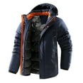 thumbnail image 2 of Penkiiy Men's Hooded Winter Coat Warm Puffer Jacket Thicken Cotton Coat with Removable Hood Dark Blue, 2 of 8