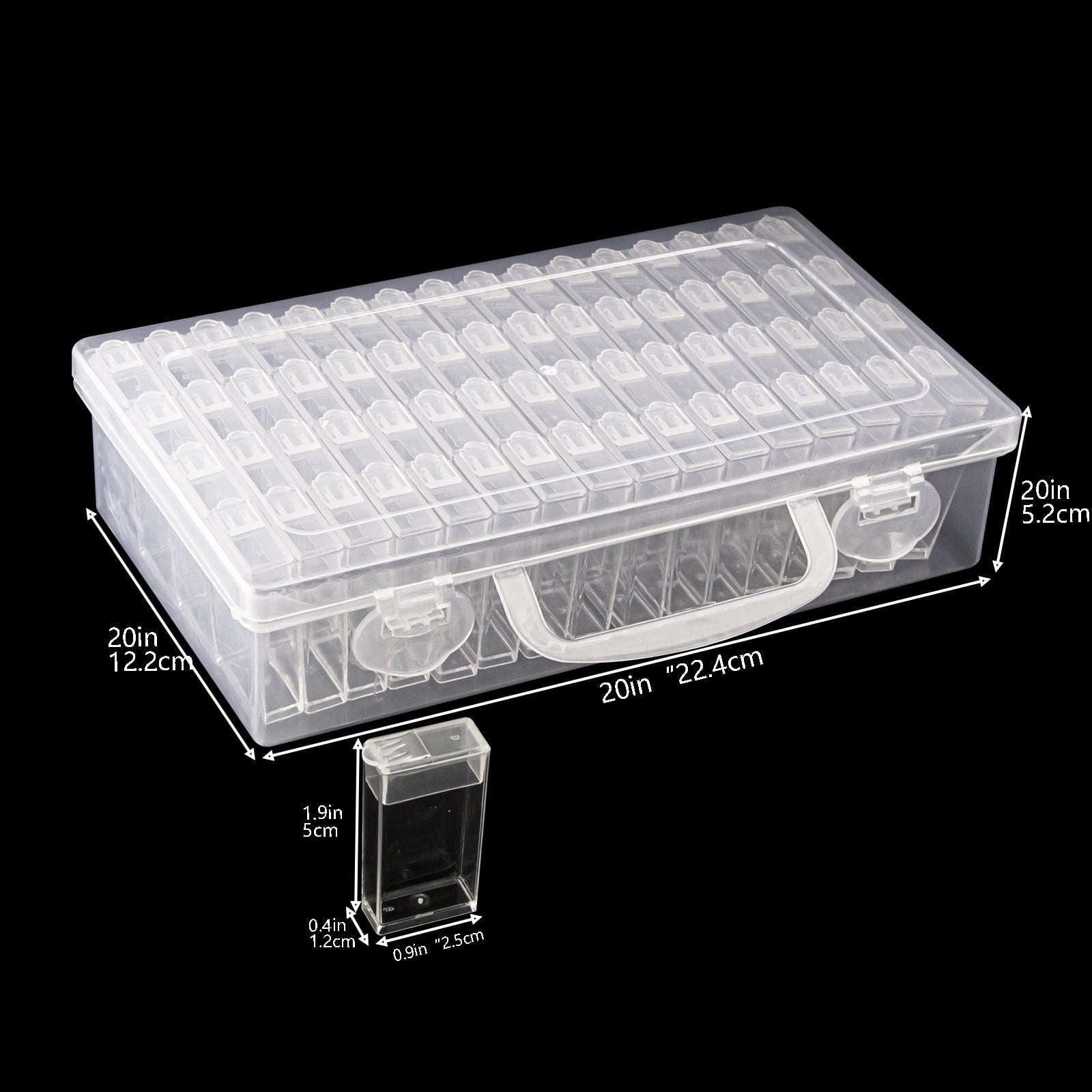 Bead Organizer Cozival 64-Grid Craft Organizer with Lid - Plastic Storage Container for Art Accessories, Beads & Embroidery, Stackable & Portable for Diy Projects, Storage Box with Dividers, White